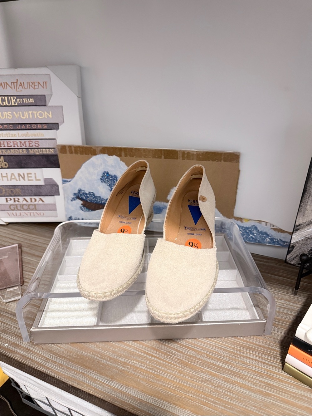 Women’s Cream Espadrille Flats - Classic Slip-On